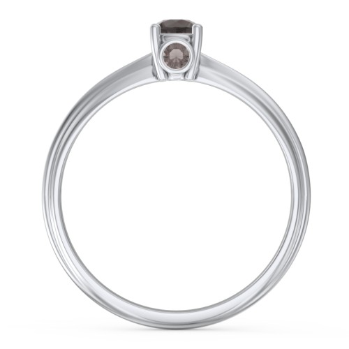 1/4 ct. Round Gemstone Peek-A-Boo Engagement Ring with Ridged Band