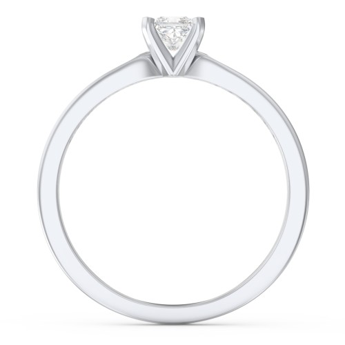 1/4 ct. Princess Gemstone Engagement Ring with Side Accent Stones – Sterling Silver with White Premium Zirconia