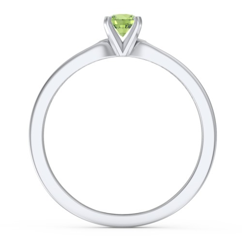 1/4 ct. Round Gemstone Engagement Ring with Side Accent Stones