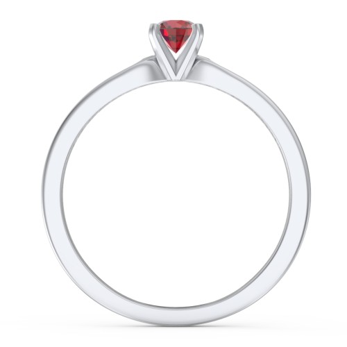 1/4 ct. Round Gemstone Engagement Ring with Side Accent Stones