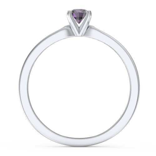 1/4 ct. Round Gemstone Engagement Ring with Side Accent Stones