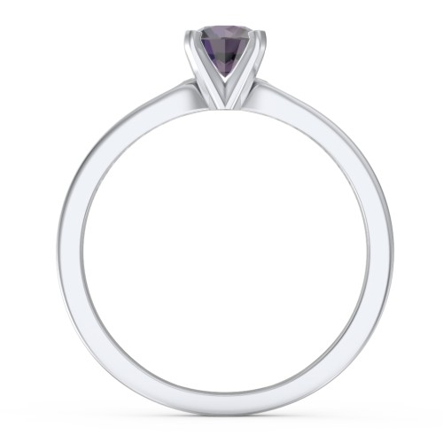 1/2 ct. Round Gemstone Engagement Ring with Side Accent Stones