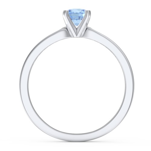 1/2 ct. Round Gemstone Engagement Ring with Side Accent Stones