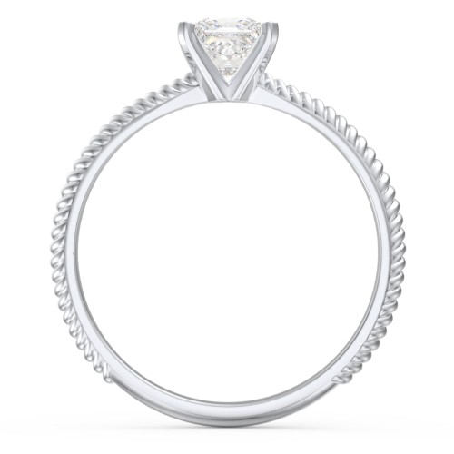 1/2 ct. Princess Gemstone Engagement Ring with Twisted Rope Band