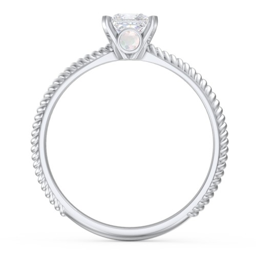 1/2 ct. Princess Gemstone Peek-A-Boo Engagement Ring with Twisted Rope Band