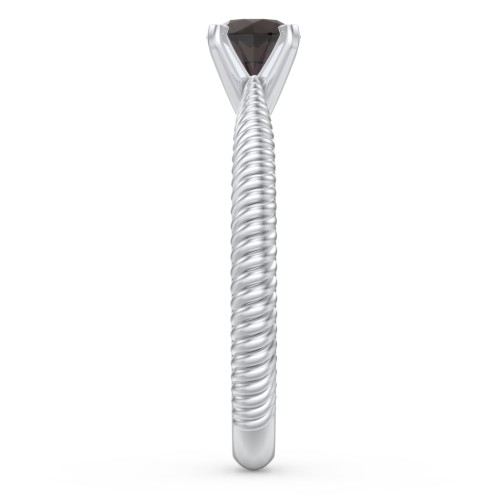 1/2 ct. Round Gemstone Engagement Ring with Twisted Rope Band
