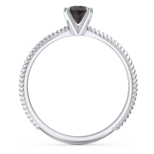 1/2 ct. Round Gemstone Engagement Ring with Twisted Rope Band
