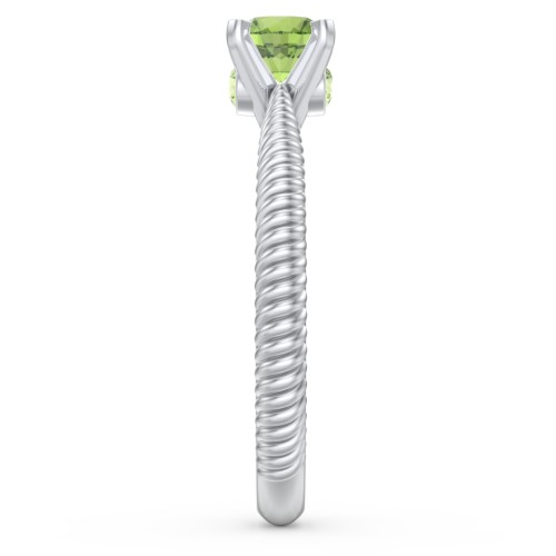 1/2 ct. Round Gemstone Peek-A-Boo Engagement Ring with Twisted Rope Band
