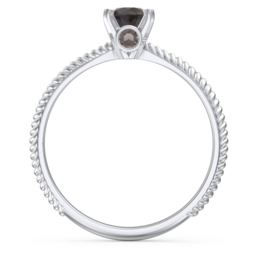 1/2 ct. Round Gemstone Peek-A-Boo Engagement Ring with Twisted Rope Band