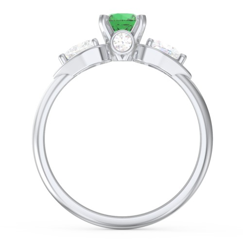 1/2 ct. Round Gemstone Peek-A-Boo Engagement Ring with Heart Stones