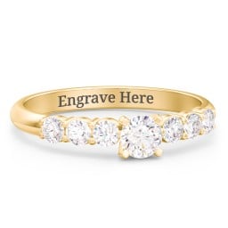 1/4 ct. Round Gemstone Engagement Ring with Side Gemstones