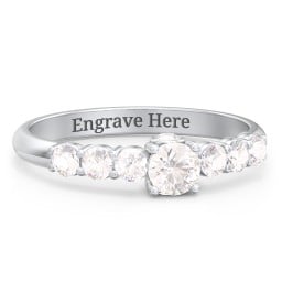 1/4 ct. Round Gemstone Peek-A-Boo Engagement Ring with Side Gemstones