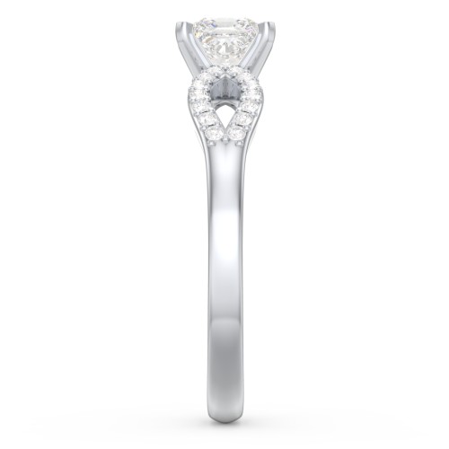 1/2 ct. Princess Gemstone Split Engagement Ring with Accents