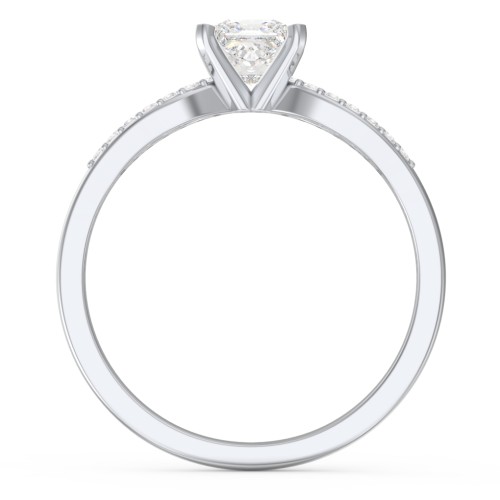 1/2 ct. Princess Gemstone Split Engagement Ring with Accents