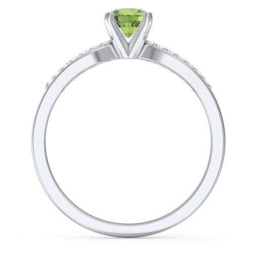1/2 ct. Round Gemstone Split Engagement Ring with Accents