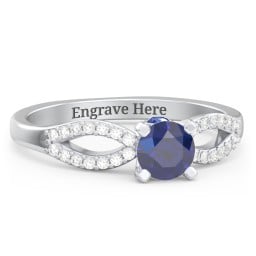 1/2 ct. Round Gemstone Split Peek-A-Boo Engagement Ring with Accents