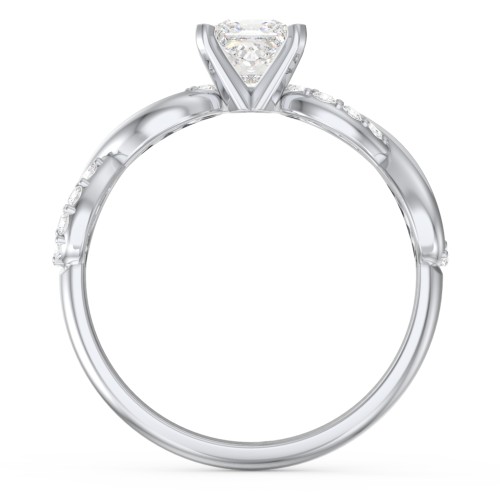 1/2 ct. Princess Gemstone Infinity Engagement Ring with Accent Stones – Sterling Silver with White Premium Zirconia