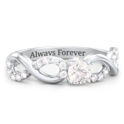 1/4 ct. Round Gemstone Infinity Peek-A-Boo Engagement Ring with Accent Stones