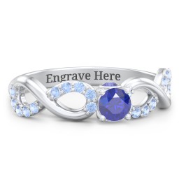 1/4 ct. Round Gemstone Infinity Peek-A-Boo Engagement Ring with Accent Stones