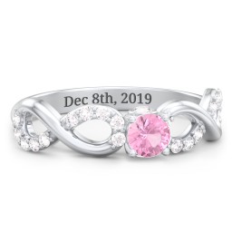 1/4 ct. Round Gemstone Infinity Peek-A-Boo Engagement Ring with Accent Stones