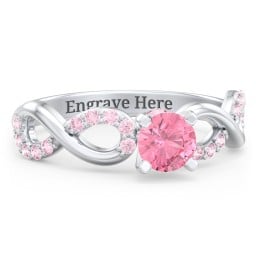 1/2 ct. Round Gemstone Infinity Peek-A-Boo Engagement Ring with Accent Stones