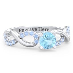 1/2 ct. Round Gemstone Infinity Peek-A-Boo Engagement Ring with Accent Stones
