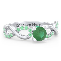 1/2 ct. Round Gemstone Infinity Peek-A-Boo Engagement Ring with Accent Stones