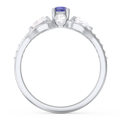 1/4 ct. Round Gemstone Peek-A-Boo Engagement Ring with Heart Stones & Accents Stones