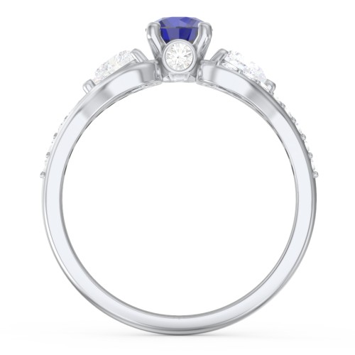 1/2 ct. Round Gemstone Peek-A-Boo Engagement Ring with Heart Stones & Accents Stones