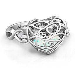 Caged Hearts Ring with 2-6 Stones