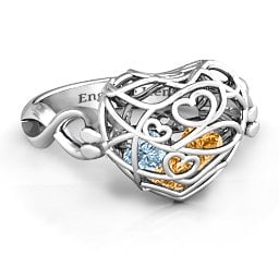 Caged Hearts Ring with 2-6 Stones