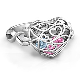 Caged Hearts Ring with 2-6 Stones