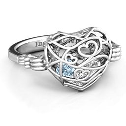 Caged Hearts Ring with 2-6 Stones
