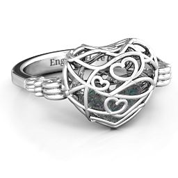Caged Hearts Ring with 2-6 Stones