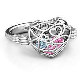Caged Hearts Ring with 2-6 Stones