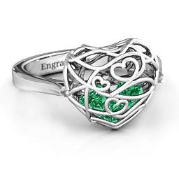 Caged Hearts Ring with 2-6 Stones