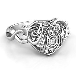 Caged Hearts Ring with 2-6 Stones