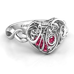 Caged Hearts Ring with 2-6 Stones