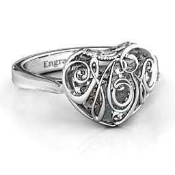 Caged Hearts Ring with 2-6 Stones