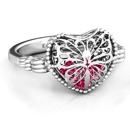 Caged Hearts Ring with 2-6 Stones