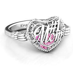 Caged Hearts Ring with 2-6 Stones
