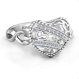 Caged Hearts Ring with 2-6 Stones