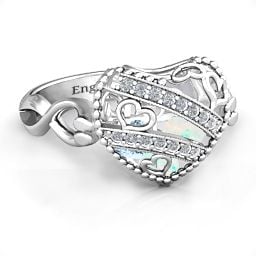 Caged Hearts Ring with 2-6 Stones