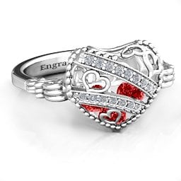Caged Hearts Ring with 2-6 Stones