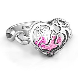 Caged Hearts Ring with 2-6 Stones