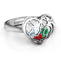 Caged Hearts Ring with 2-6 Stones