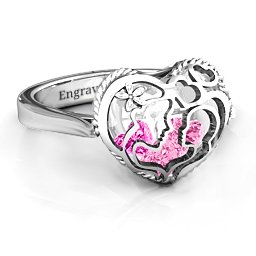Caged Hearts Ring with 2-6 Stones