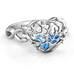 Caged Hearts Ring with 2-6 Stones