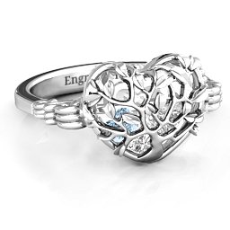 Caged Hearts Ring with 2-6 Stones