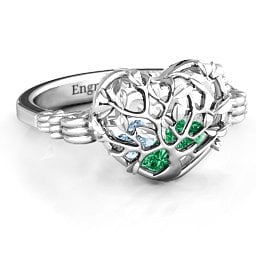 Caged Hearts Ring with 2-6 Stones